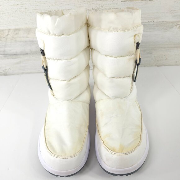 COLUMBIA WOMEN'S SIZE 9 WHITE WATERPROOF BOOTS OMNI-HEAT 200G INSULATION *AS-IS* - Picture 16 of 16